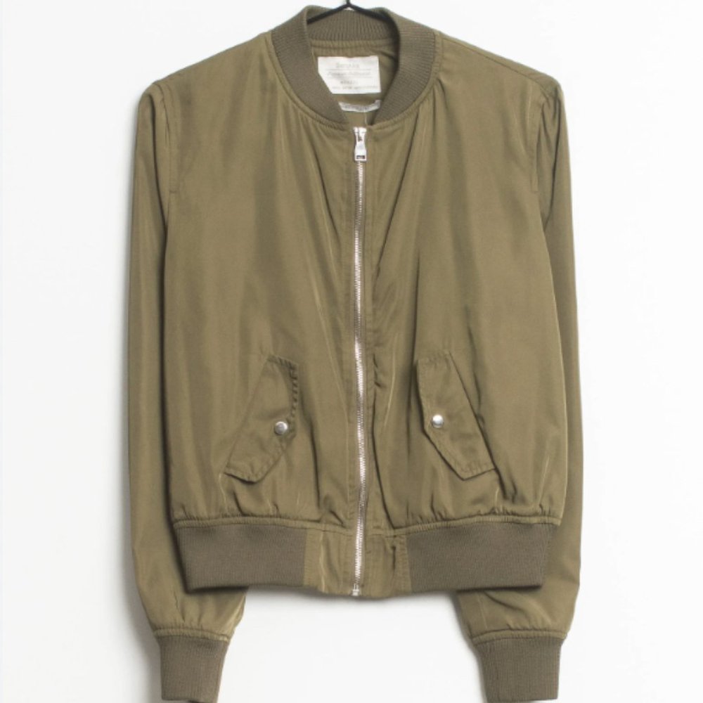 Army Green Bomber Jacket - Bershka